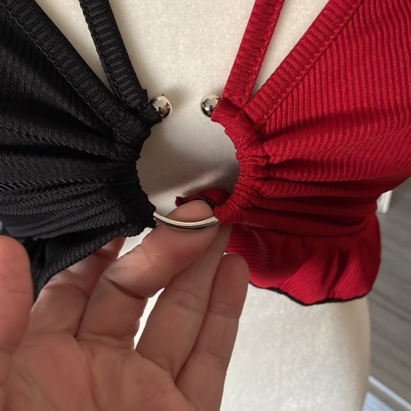 NWOT black & red halter top - Picture 6 of 9